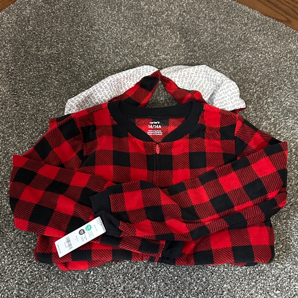 Carter's Red and Black Plaid Kids Pajamas